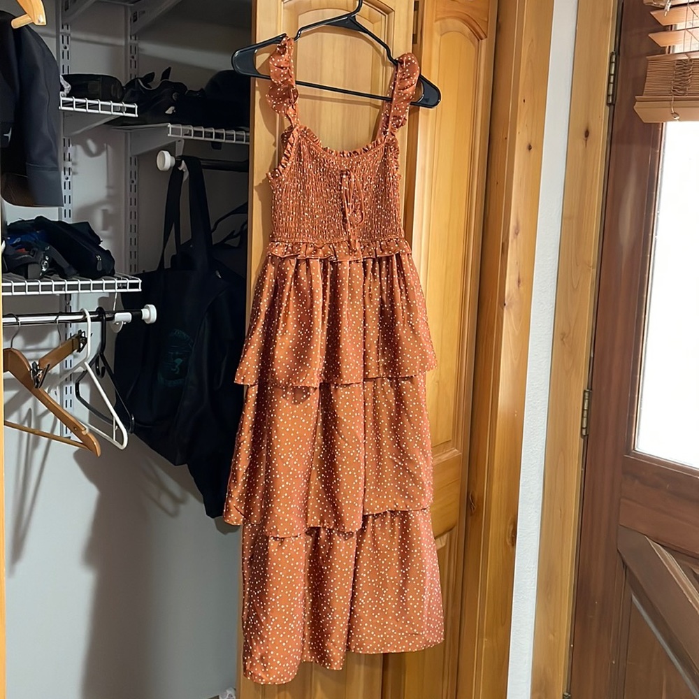 Rust Polka Dot Dress
